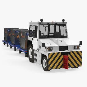 Airport Tug Hallam HE50 and Luggage